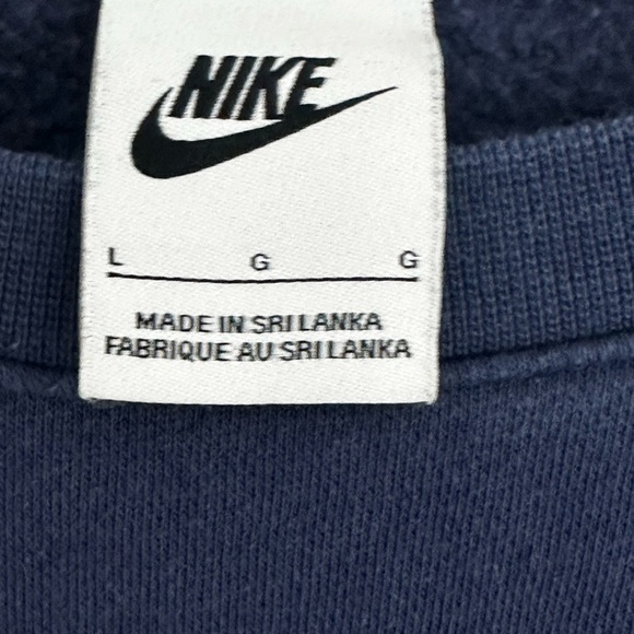 Men’s Navy Nike Club Fleece CREWNECK Size Large - Picture 5 of 6